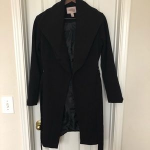 Black winter trench coat